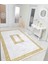Gold Kaymaz Tabanlı Yıkanabilir Halı Kilim Yolluk Gold Beyaz 1