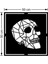 Geometrik Dönük Kurukafa Kafatası Duvar Ev Aksesuarı Ahşap Tablo 50 x 50 cm 3
