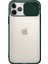 Apple iPhone 12 Pro Kapak Lensi Açılır Kapanır Kamera Korumalı Silikon Kılıf - Yeşil 2