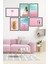 6 Parça Çerçeve Görünümlü Pembe Flamingo Deniz Pvc Tablo Seti 1