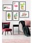 6 Parça Çerçeve Görünümlü Tropikal Kaktüs Flamingo Pvc Tablo Seti 1
