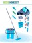 Temizlik Seti Mikrofiber Mop Yer Duvar Silme Gecko Home Tablet Mop 1
