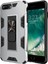 Apple iPhone 8 Plus Kapak Standlı Mıknatıslı Tank Kılıf - Gri 1
