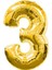 3 Rakam Folyo Balon Gold 40'' 100 cm 1
