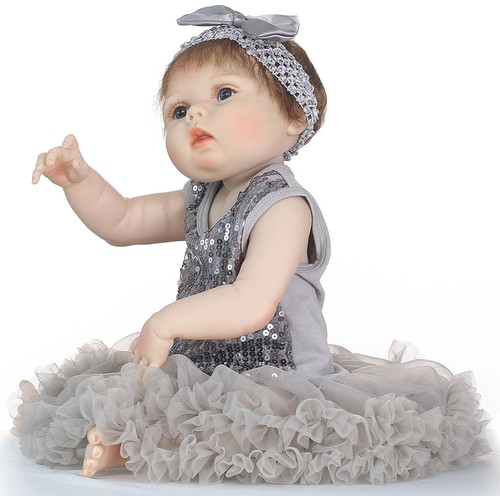 Buyfun Yeni Doğan Bebek Kız Bebek 22&quot; Yumuşak Tam Silikon