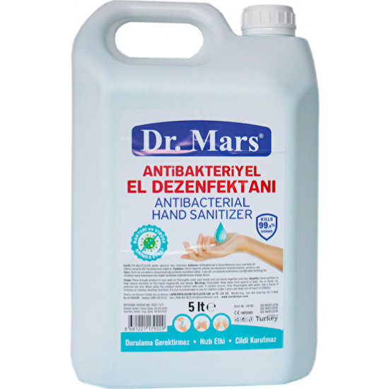 Dr. Mars 5 lt Aleo Veralı Antibakteriyel Alkollü El Dezenfektanı