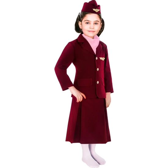 Liyavera Hostes Kostümü Çocuk Kıyafeti