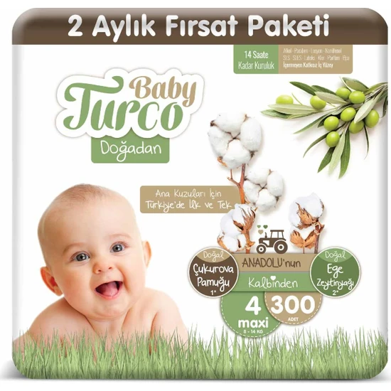 Baby Turco Doğadan 4 Numara Maxi 300'lü