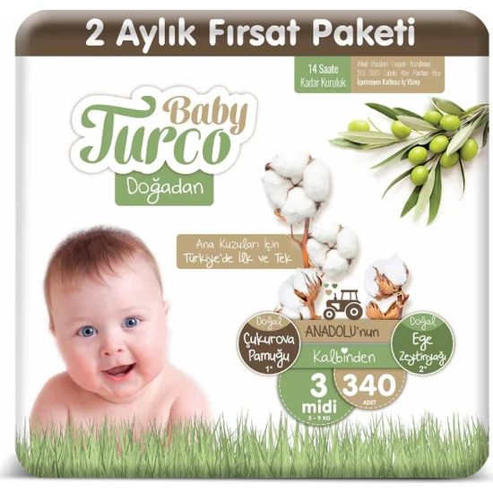 Baby Turco Doğadan 3 Numara Midi 340'lı