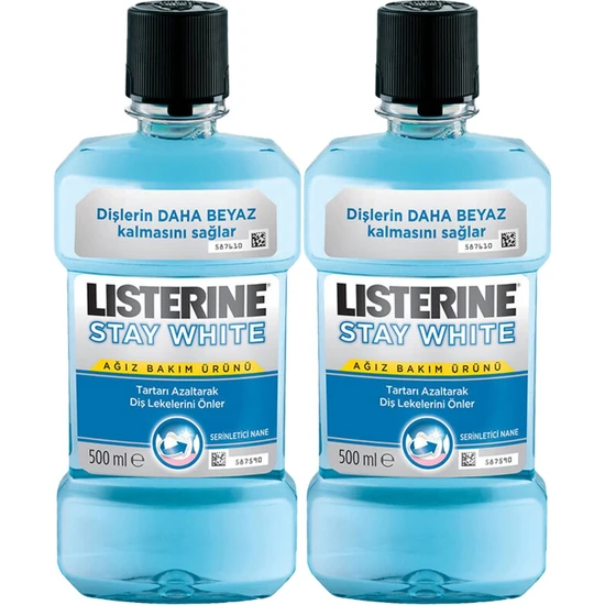 Listerine Ağız Bakım Suyu Stay White 500 ml x 2