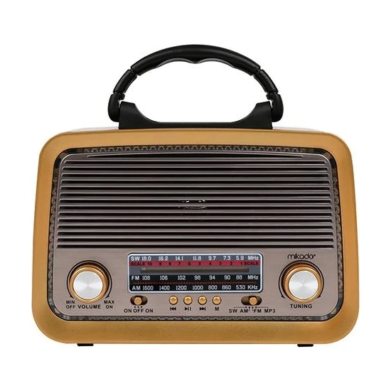 Mikado Mdr-99 Ahşap Usb-Tf Destekli Bluetooth Fm/am/sw Klasik Radyo