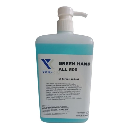 Yar-kim Green Hand All 500 Dezenfektan 1 lt