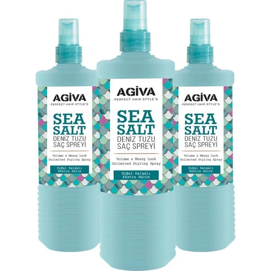 Agiva Saç Spreyi Deniz Tuzu 250 ml X3