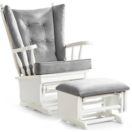 Meltem Smart Sallanır Emzirme Dinlenme Koltuğu Sallanan Sandalye Sallanan Koltuk + Markiz (beyaz-gri (3040))