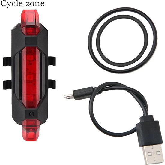 Cycle Zone USB Şarj Edilebilir LED Bisiklet Ikaz Lambası, Arka Uyarı Lambası