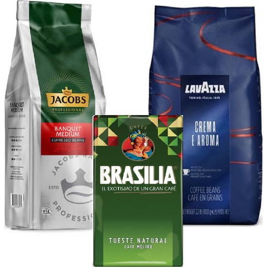 Lavazza Crema E Aroma Çekirdek Kahve 1 kg + Jacobs Banquet Fiyatı