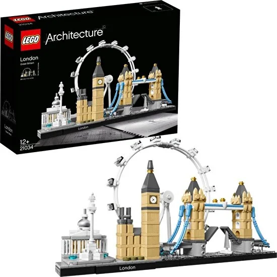 LEGO® Architecture Londra 21034 - Seyahat; Mimari ve Tarih Meraklısı Yetişkinler için Koleksiyonluk Sergilenebilir Yapım Seti (468 Parça)