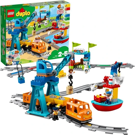 LEGO® DUPLO Kargo Treni 10875 - 2 Yaş ve Üzeri Çocuklar için DUPLO Setleriyle Uyumlu Tamamlayıcı Eğitici Oyuncak Yapım Seti (105 Parça)