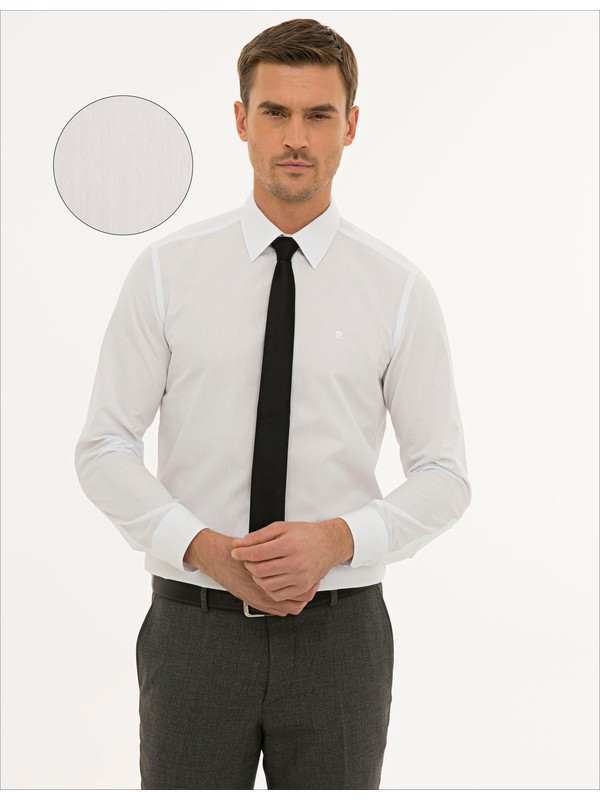 Pierre Cardin Erkek Beyaz Slim Fit Basic Gömlek 50233527-VR013