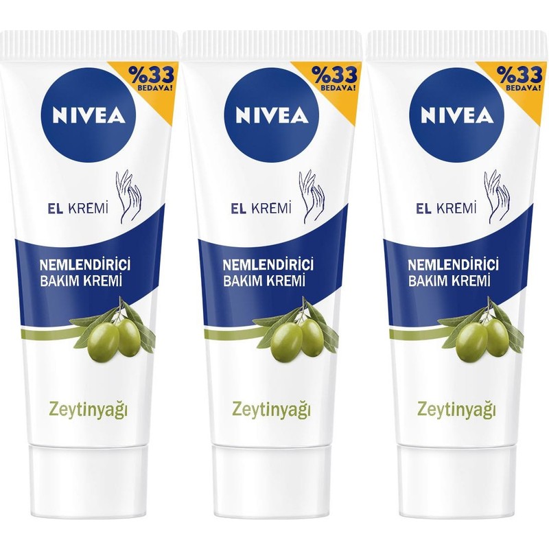 Nivea Zeytinyağı Nemlendirici El Kremi 100 ml X3 Yoğun Nemlendirme Özelliği ile
