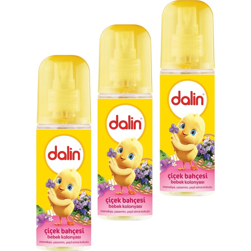 Dalin Çiçek Bahçesi Bebek Kolonyası Menekşe ve Yasemin Aromalı 150 ml x 3 Adet