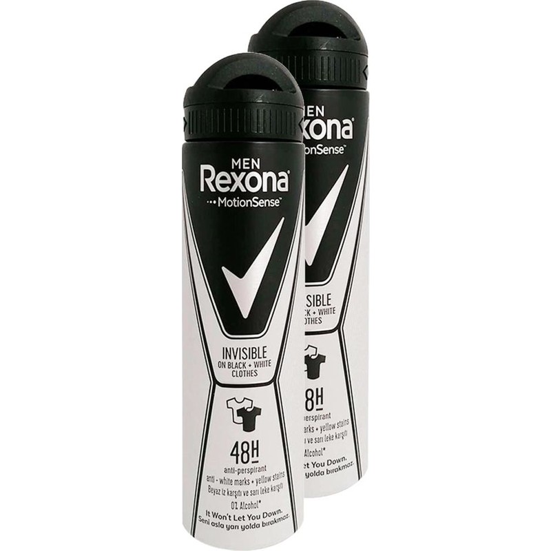 Rexona Invisible Black&white Clothes Erkek Deodorant 150 ml 2'li Paket