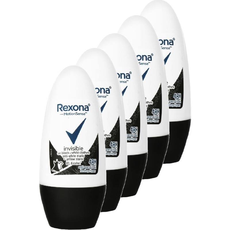 Rexona Invisible Black White Kadın Roll-On 50 ml 5'li Paket