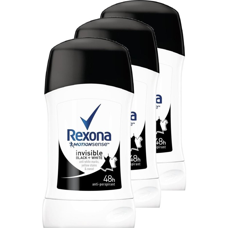 Rexona Men Invisible Black White Anti-Perspirant Kadın Roll On 40 ml 3'lü Paket