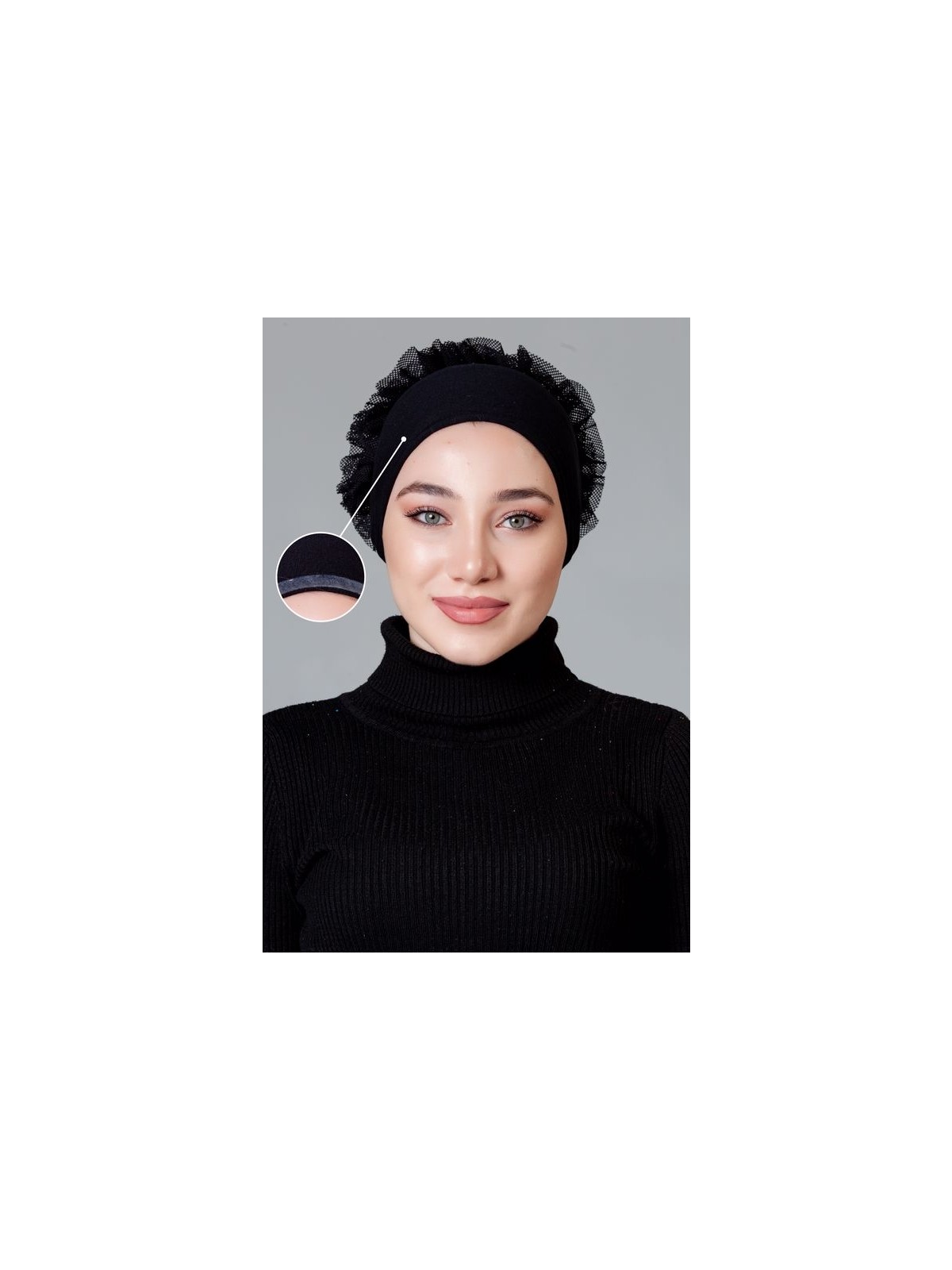 Nanak Taş Rengi Likralı Fırfırlı Kaymayan Bone - Görsel 4