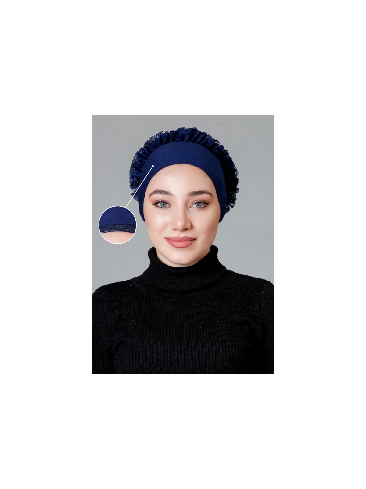 Nanak Taş Rengi Likralı Fırfırlı Kaymayan Bone - Görsel 5