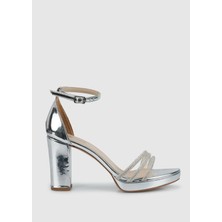 ProvoQ Gümüş Kadın Topuklu Sandalet