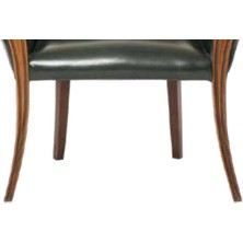 Bengi Ticaret Sandalye Zus182 Kpitone Model Oyma Ayak  Ahşap Retro Ayak Ceviz -Yeşil Suni Deri