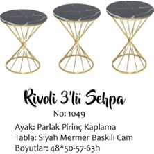 Bengi Ticaret Brc Zigon Rivoli Siyah Mermer Temper Cam Metal Gold Renk Kaplama Ayak El Yapım