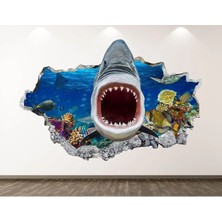 Kt Grup Vahşi Köpek Balıkları Full Hd Baskı 3D Sticker Kaplama