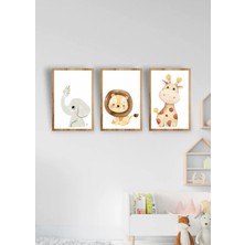 Trend Poster Çocuk / Bebek Odası Şekilleri Öğren %100 Mdf Duvar Tablo Seti 3 Parça