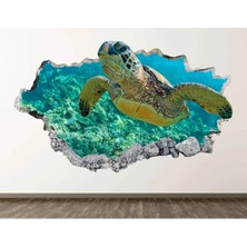 Kt Grup Vahşi Su Kablumbağası Full Hd Baskı 3D Sticker Kaplama