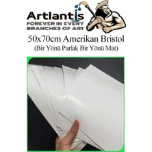 Artlantis A4 Amerikan Bristol Karton 21 x 29 7 cm 50 Adet 220 gr Bir Tarafı Parlak Bir Tarafı Mat Kağıt Biristol Karton