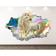 Kt Grup Sevimli Unicornlar Full Hd Baskı Çocuk Odası 3D Sticker Kaplama