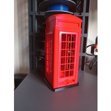 3duman Kırmızı Telefon Kulübesi Dekor ve Çaylık - Kırmızı - 15/20 cm