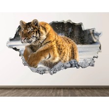 Kt Grup Asya Ormanlarının Kralı Kaplan Full Hd Baskı 3D Modern Duvar Sticker