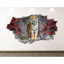 Kt Grup Asya Ormanlarının Kralı Kaplan Full Hd Baskı 3D Modern Duvar Sticker