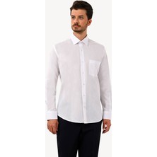 Erkek Beyaz Uzun Kol Regular Fit Gömlek