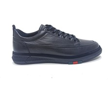 Marcomen Siyah Deri Erkek Sneaker Ayakkabı
