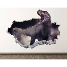 Kt Grup Vahşi Dinozorlar Full Hd Baskı 3D Modern Duvar Sticker