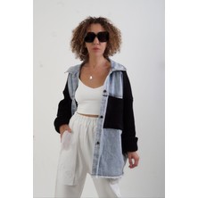 Zelish My Sister Siyah Önü Denim Arkası Triko Ceket