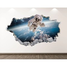 Kt Grup Uzayda Astronotlar Full Hd 3D Modern Sticker Kaplamalar