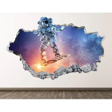 Kt Grup Uzayda Astronotlar Full Hd 3D Modern Sticker Kaplamalar