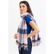 Meschain Ekoseli Yünlü Omuz Şalı - 70X190CM - Dayanıklı Akralik