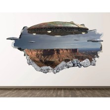 Kt Grup Uzay Araçları Full Hd Baskı 3D Modern Duvar Sticker