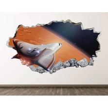 Kt Grup Uzay Araçları Full Hd Baskı 3D Modern Duvar Sticker